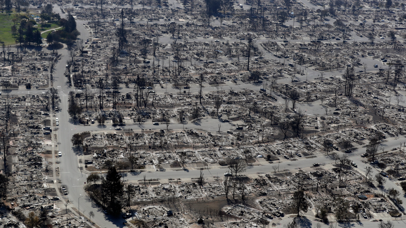 Destruction in Santa Rosa, California. Photo: AP